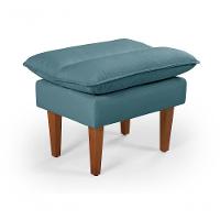 Sofá Cama Andorra 3 Lugares Império Reclinável Pés Madeira Com Banqueta Suede Azul Turquesa 362 - 9