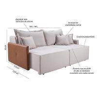 Sofá Bali 1,80 3 Lugares Compose Império Estofados Linho Linho Gelo 185/856 - 2