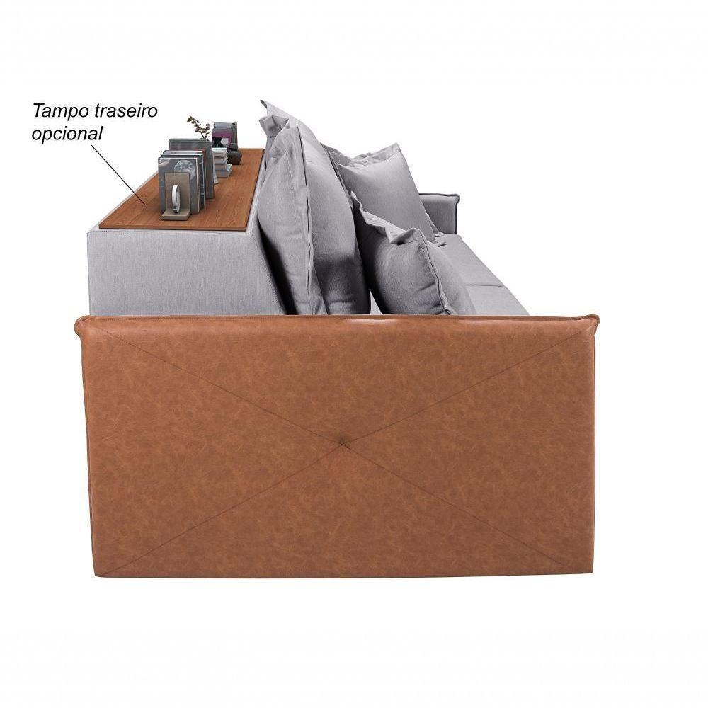 Sofá Bali 1,60 3 Lugares Compose Império Estofados Linho Linho Grafite 199/856 - 7