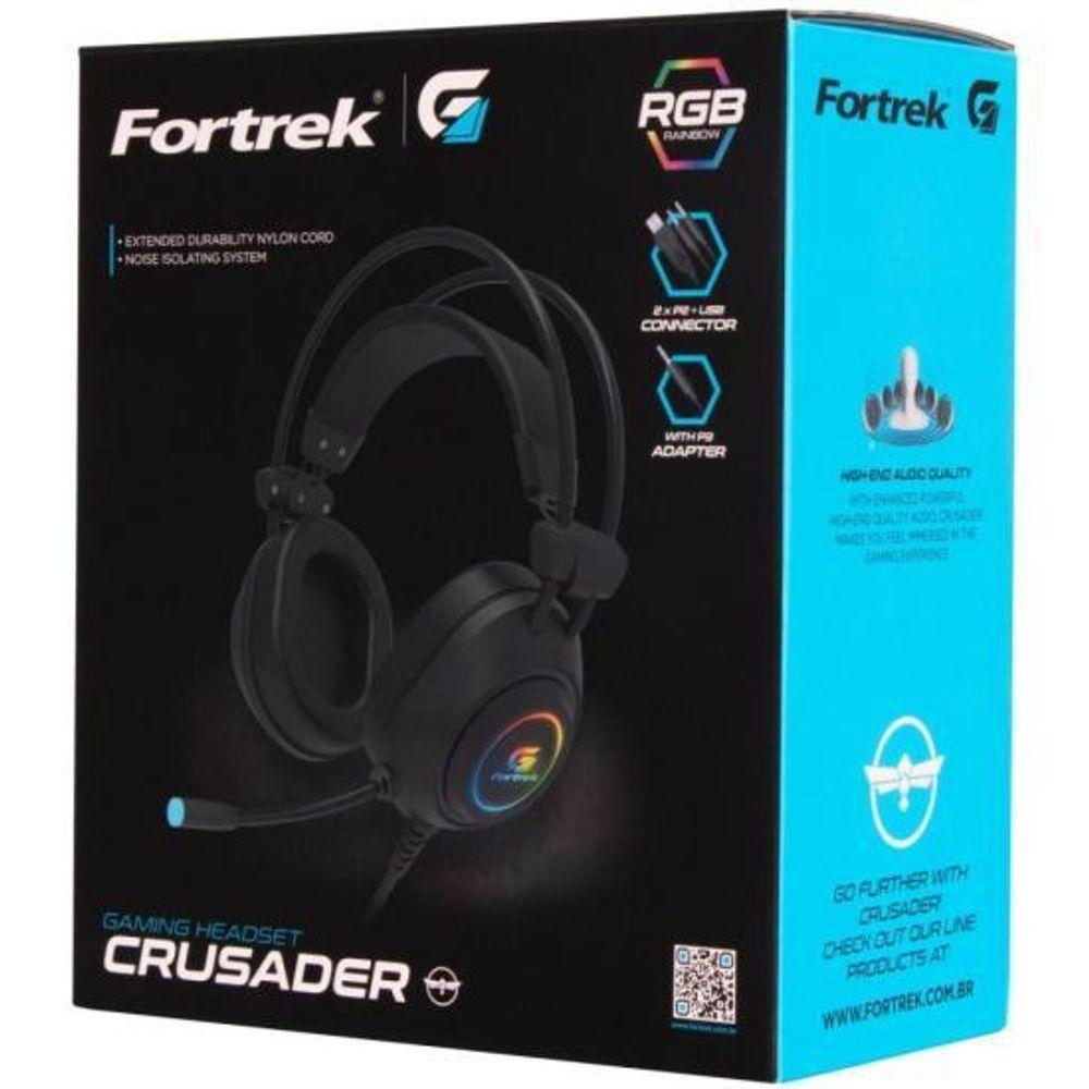 Headset Gamer Fortrek Crusader P2 + Usb Rgb Preto [f002] - 4