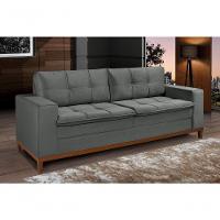 Sofá Vini 1,70m 3 Lugares Império Estofados Veludo Grafite 163 - 2