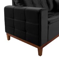 Sofá Atenas 2,00m 3 Lugares Império Estofados Veludo Preto 176 - 3