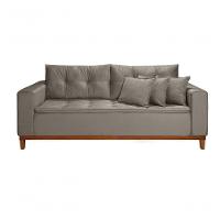 Sofá Atenas 2,00m 3 Lugares Império Estofados Veludo Castanho 170 - 1