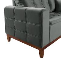 Sofá Atenas 2,00m 3 Lugares Império Estofados Veludo Grafite 163 - 3