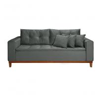 Sofá Atenas 2,00m 3 Lugares Império Estofados Veludo Grafite 163 - 5