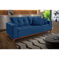 Sofá Atenas 1,70 3 Lugares Império Estofados Veludo Azul Marinho 171 - 1