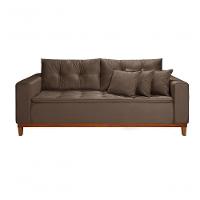 Sofá Atenas 2,00m 3 Lugares Império Estofados Veludo Marrom 175 - 6