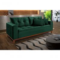 Sofá Atenas 1,70 3 Lugares Império Estofados Veludo Verde 181 - 1