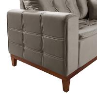 Sofá Atenas 1,70 3 Lugares Império Estofados Veludo Castanho 170 - 2