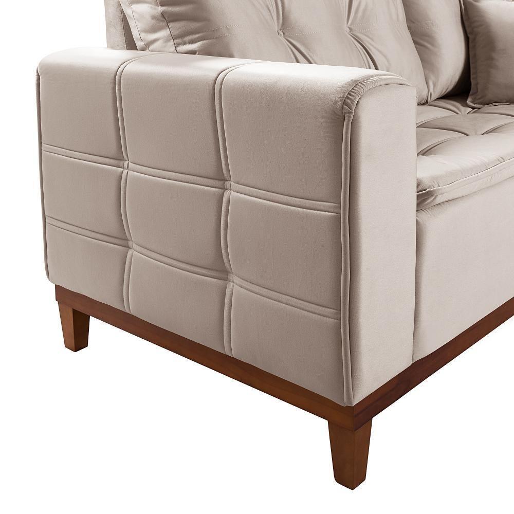 Sofá Atenas 1,70 3 Lugares Império Estofados Veludo Marfin162 - 3