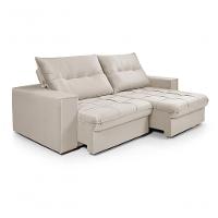 Sofá Cancún 2,90 3 Lugares Império Estofados Veludo Veludo Marfim 162 - 2