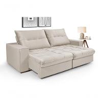 Sofá Cancún 2,90 3 Lugares Império Estofados Veludo Veludo Marfim 162 - 5