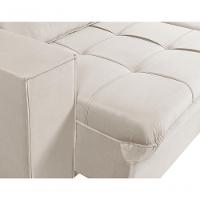 Sofá Cancún 2,90 3 Lugares Império Estofados Veludo Veludo Marfim 162 - 6