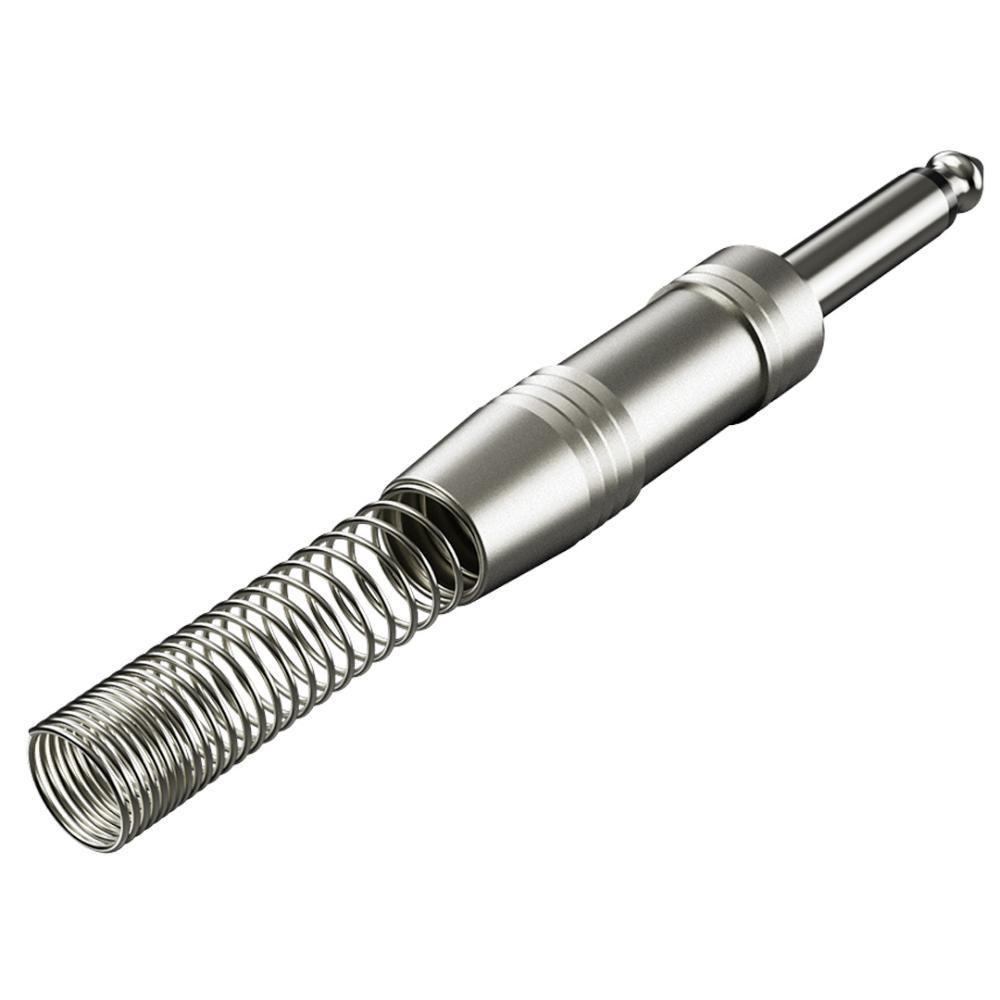 Conector P10 1-4 Ts Metal Nickel Com Mola Wc 244-ts Wireconex 10 Unidades [f108] - 2