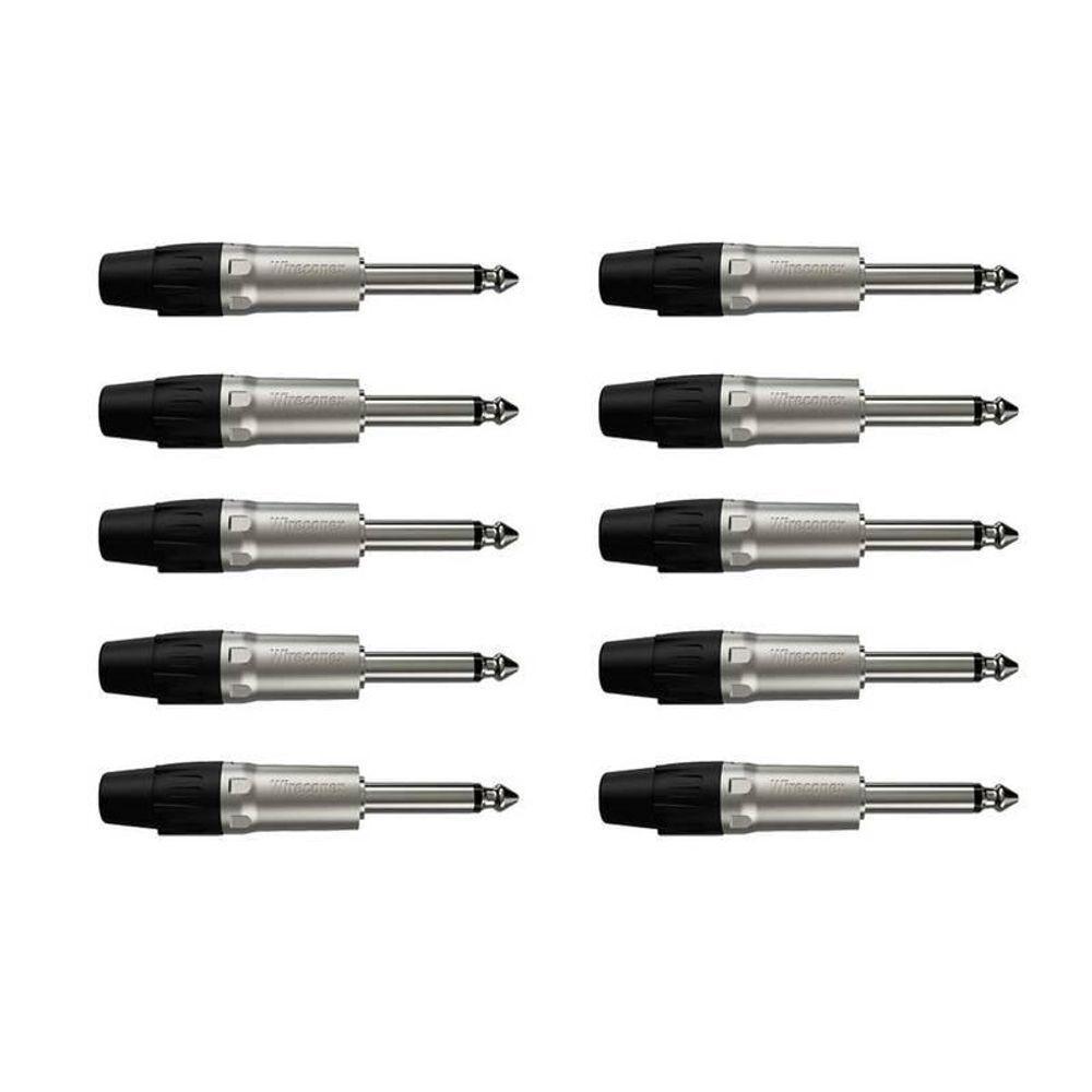 Conector P10 Macho Linha Mono Wc 1112 Wireconex 10 Unidades [f108] - 3