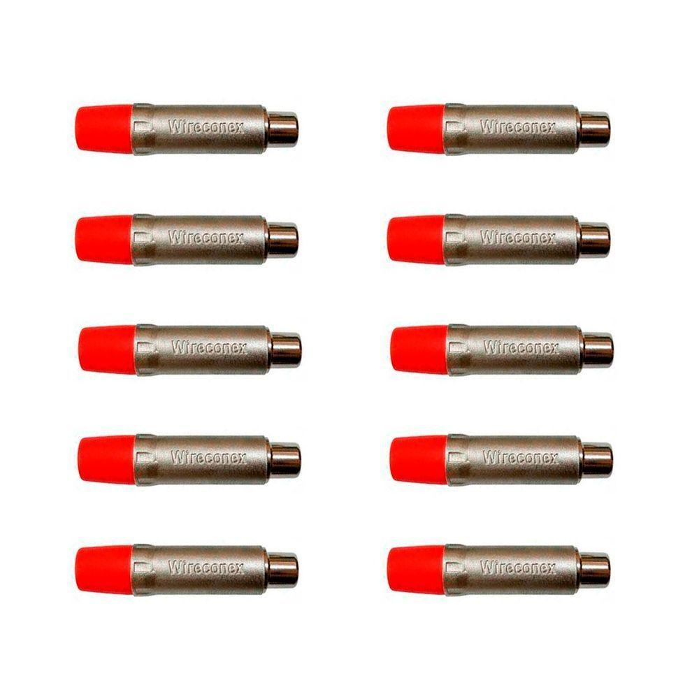 Kit Plug Rca Fêmea Nickel Plt Wc 1222 Fl Rd Ni (10un) Wireconex - Pç - 10 - 1
