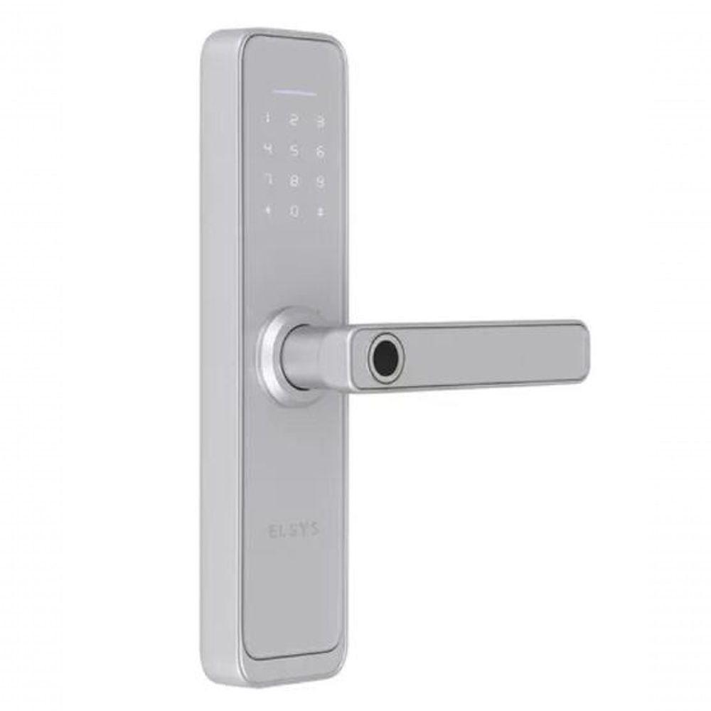 Fechadura Digital De Embutir Wi-fi Com Biometria Esf-de4000b Prata Elsys - 1