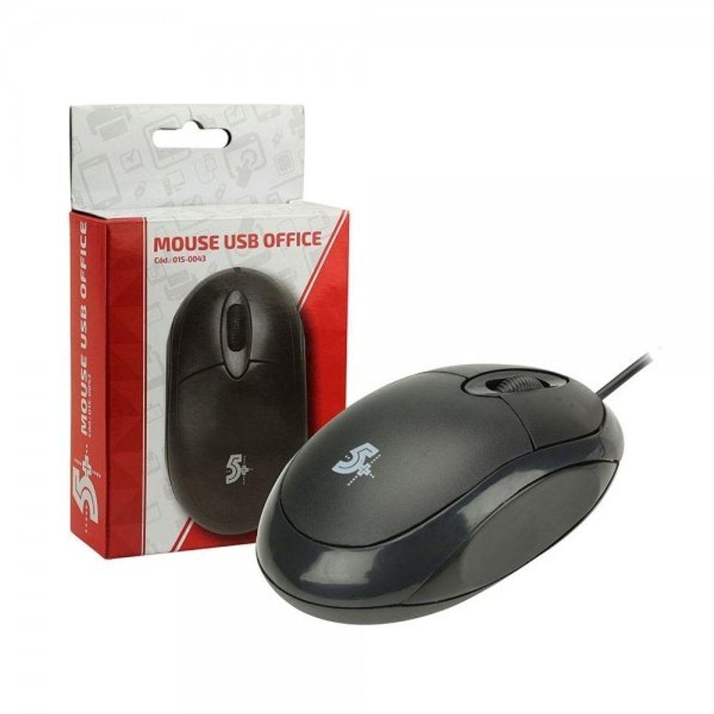 Mouse Otico Usb Office Preto 1000dpi - 1