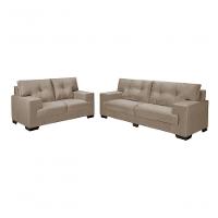 Sofá Julia Conjunto 2 E 3 Lugares Império Estofados Veludo Areia 162 - 1