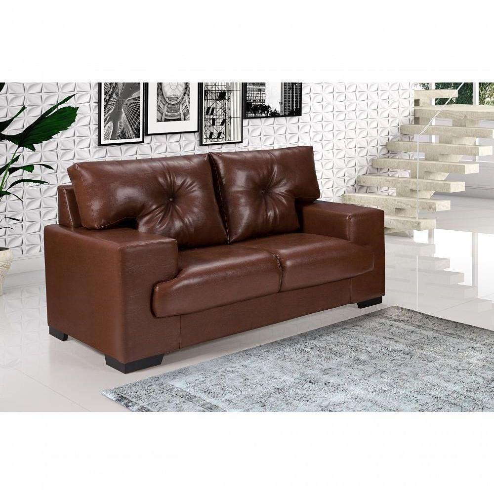 Sofá Julia Conjunto 2 E 3 Lugares Império Estofados Courissimo Pinhão 849 - 2