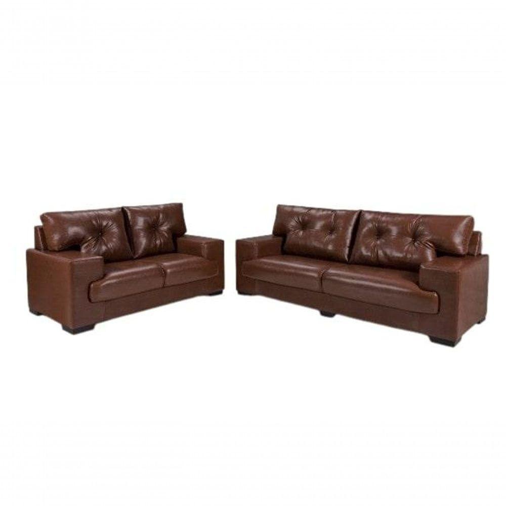 Sofá Julia Conjunto 2 E 3 Lugares Império Estofados Courissimo Pinhão 849 - 5