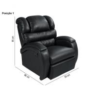 Poltrona Reclinável Imperial Zero Wall Papai Mamãe Com Mocho / Assento De Elevação Corano Preto 311 - 3