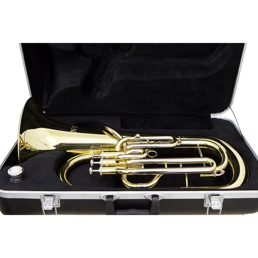 Bombardino Euphonium 3 Pistos Ep 200 Laqueado Dourado Com Case New York [f097] - 2