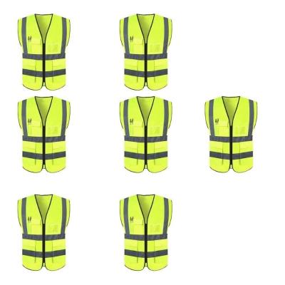 Colete Refletivo Sinalizador Epi Kit 7 Unidades Trabalho Obra Transiso Fiscalizaçao