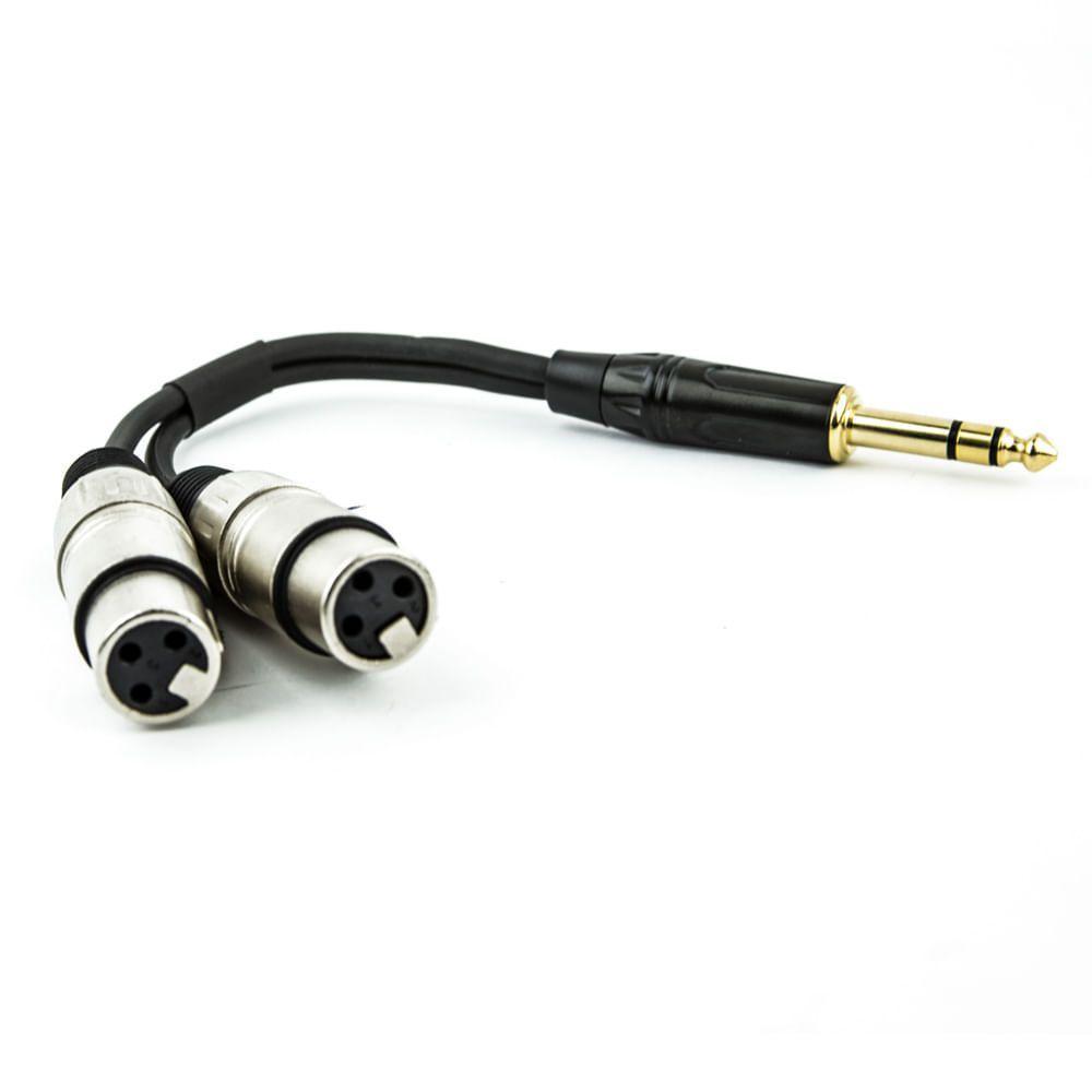 Cabo P10 Para 2 Xlr Fêmea Estereo - 80 Cm - 1