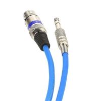 Cabo De Microfone Xlr Para P10 Estereo - Azul - 1 Metro - 3