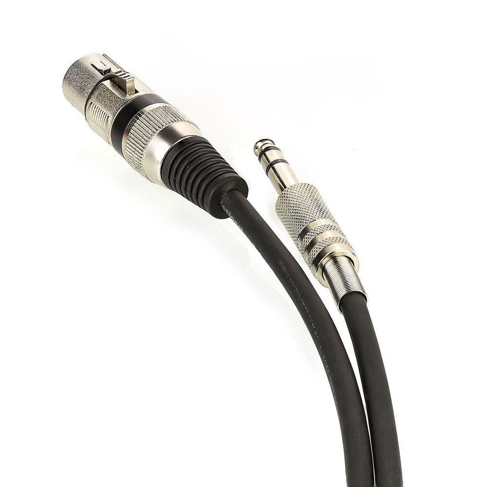 Cabo De Microfone Xlr Para P10 Estereo - Preto - 50 Metros - 3