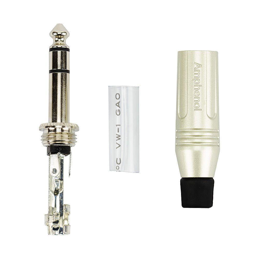 Cabo De Microfone P10 Estereo Para Xlr Macho, Amphenol - 15 Metros - 5