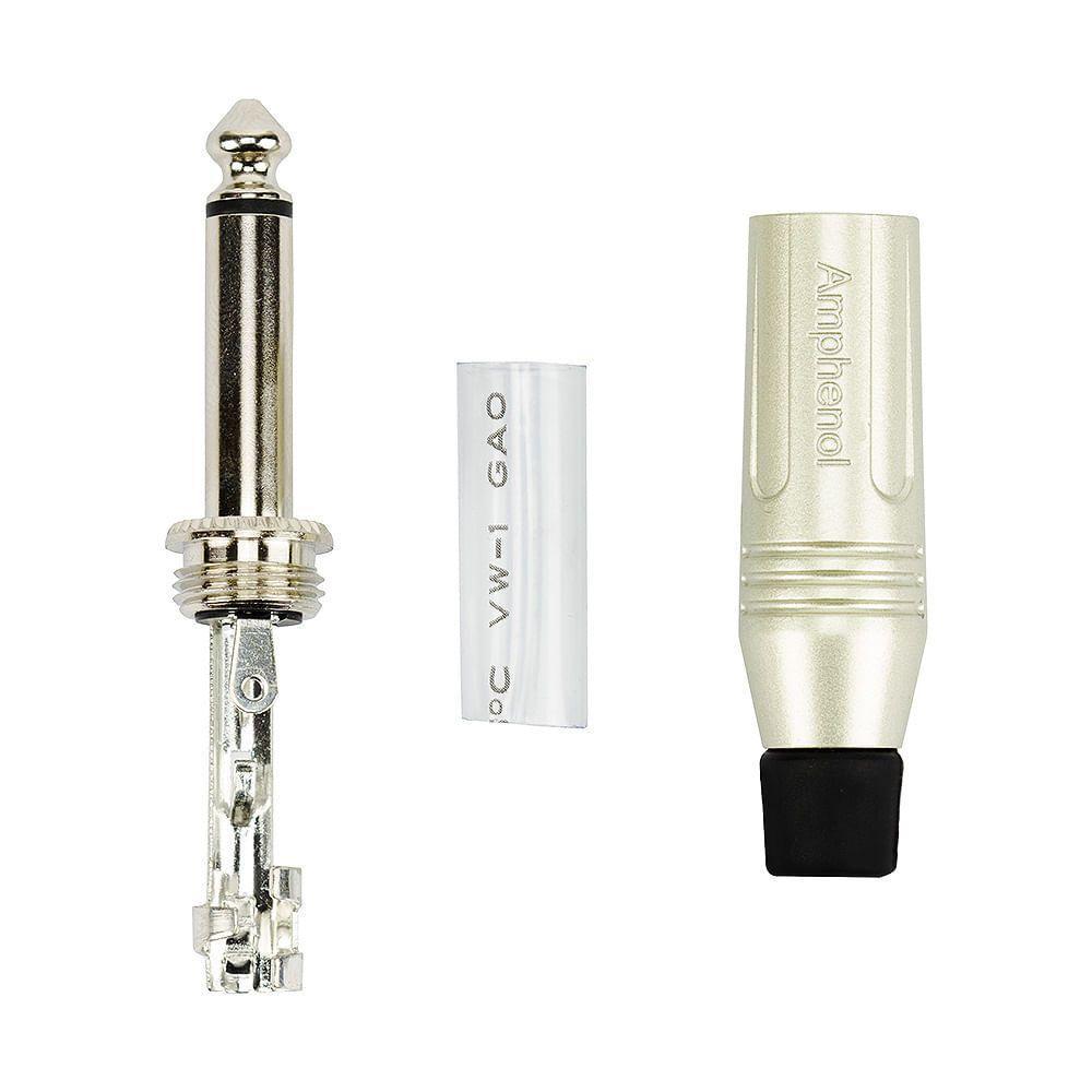 Cabo De Microfone P10 Mono Para Xlr Femea Amphenol - 4 Metros - 2