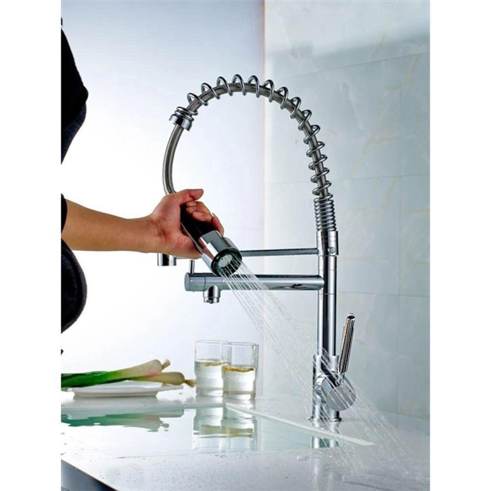 Torneira Monocomando Dois Jatos Misturar Agua Quente Fria Cozinha Gourmet Mesa Cuba Bancada Luxo - 5