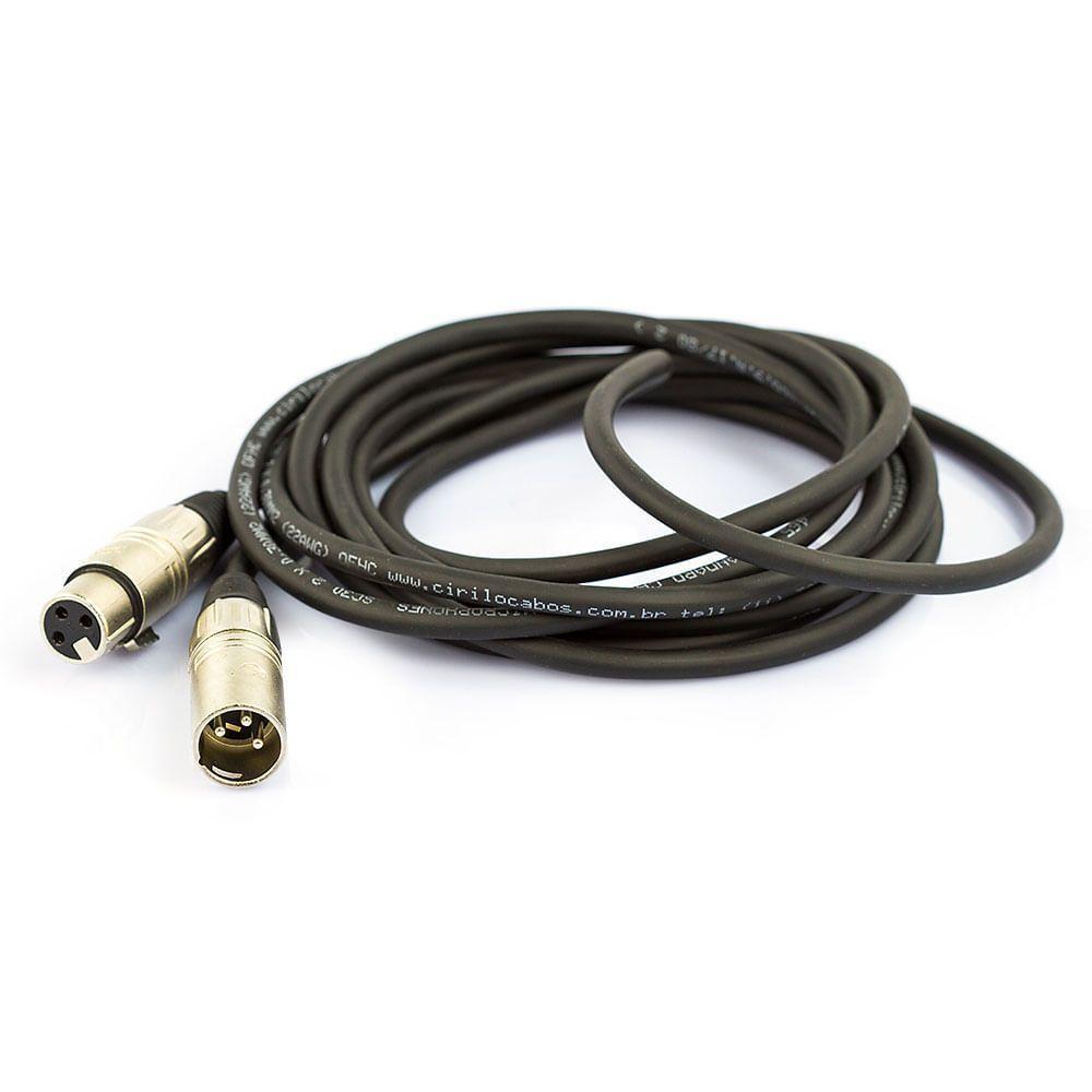 Cabo De Microfone Balanceado Xlr Macho Para Xlr Femea Santo Angelo - 45 Metros - 2