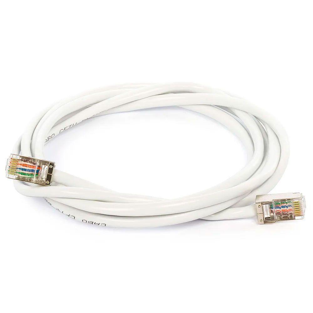 Cabo De Rede Blindado Cat5e Com Rj45 Branco - 1 Metro - 1