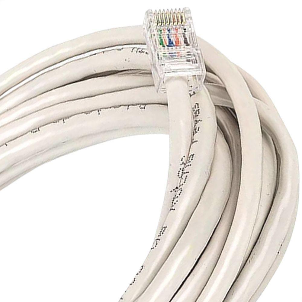 Cabo De Rede Cat5e Montado Branco - 60 Metros - 6
