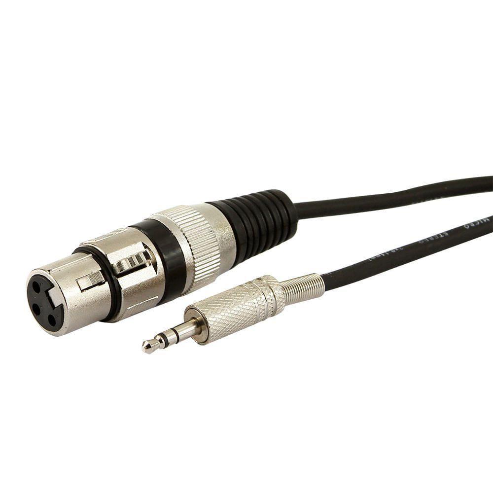 Cabo P2 Estereo Para Xlr Femea - 1 Metro - 1