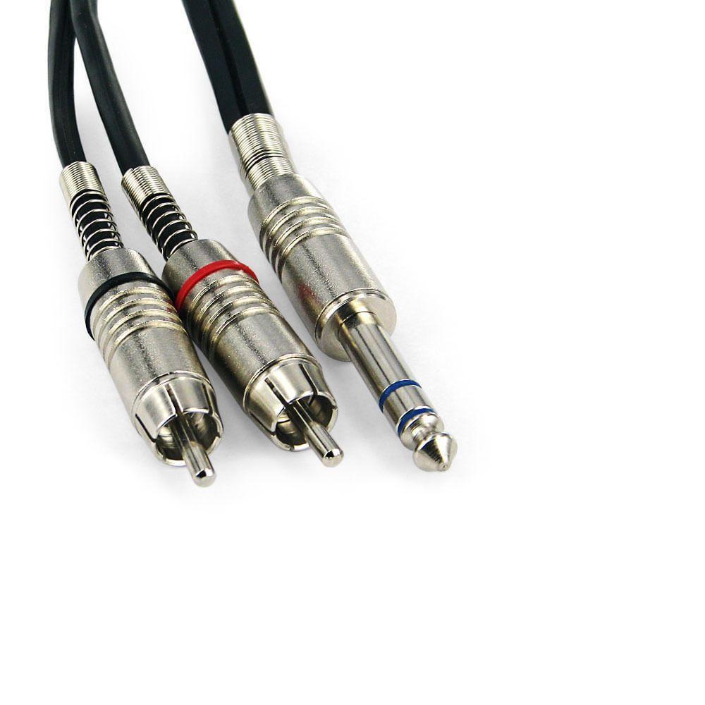 Cabo P10 Estereo Para 2 Rca Macho Santo Angelo - 35 Metros - 1