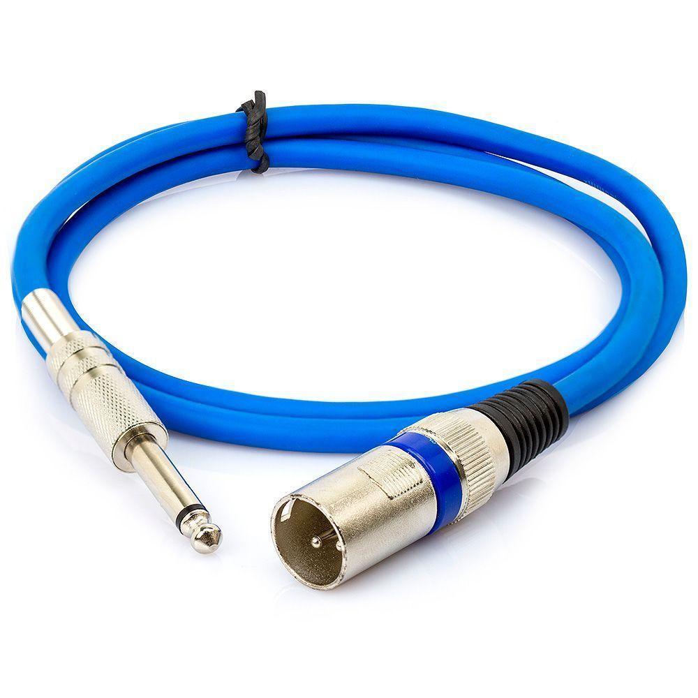 Cabo P10 Para Xlr Macho Azul Mono - 5 Metros - 1