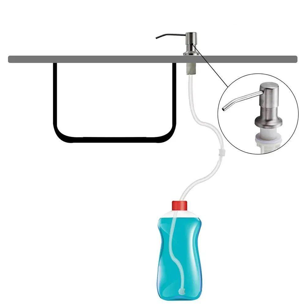 Dispenser Sabao Liquido Detergente Cuba Pia Flexivel Multiuso Suporte - 9