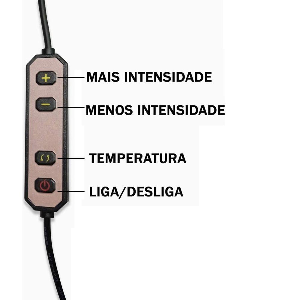 Luminaria Estetica Salao De Beleza Spa Arco Meia Lua 3 Tons Led Suporte Celular Mesa Limpeza - 3