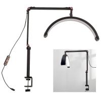 Luminaria Estetica Salao De Beleza Spa Arco Meia Lua 3 Tons Led Suporte Celular Mesa Limpeza - 1