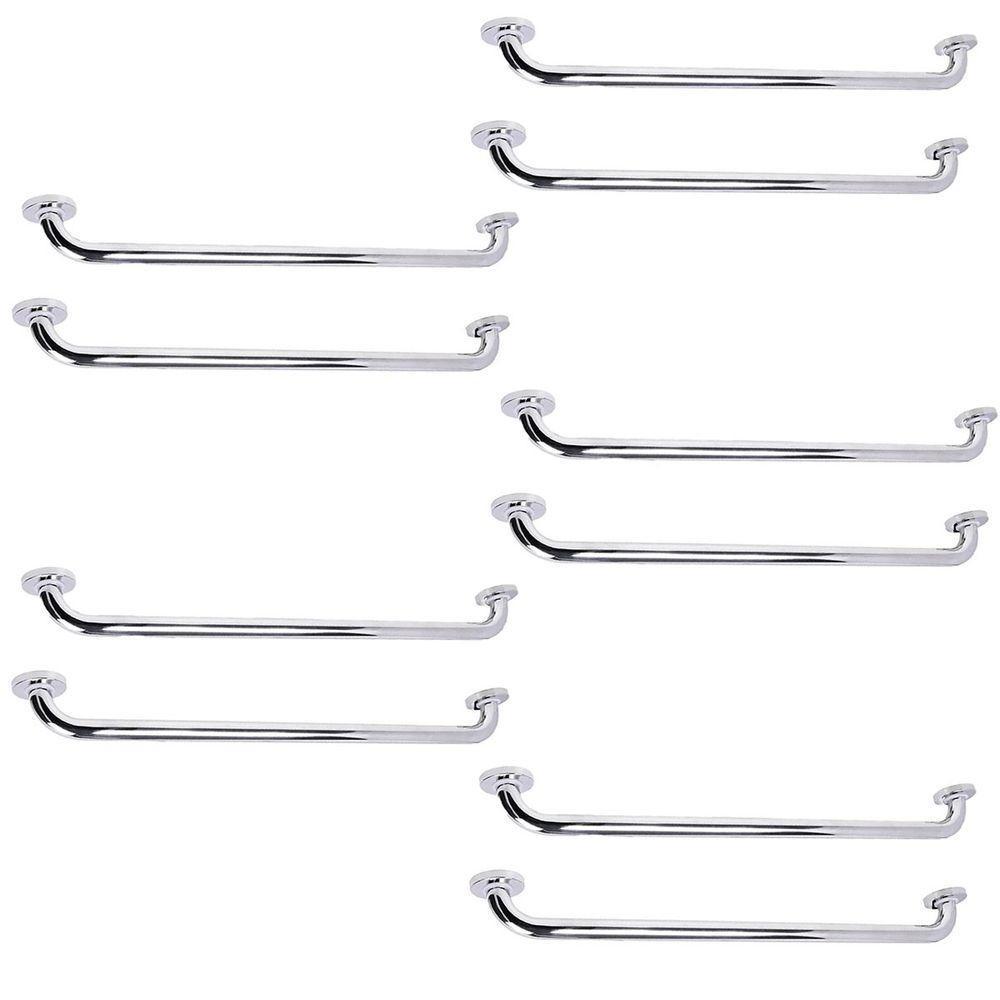 Alça Apoio Barra Suporte Anti Queda 70cm Kit 10 Uni Banheiro Idoso - 1