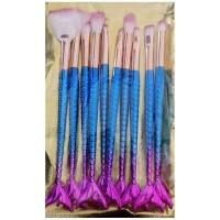 Pincel Sereia Kit 10 Peças Maquiagem Make Up Sombra Mermaid - 3