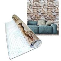 Papel De Parede Kit 5 Unid Autoadesivo Vinilico Pedra Marrom Claro - 1