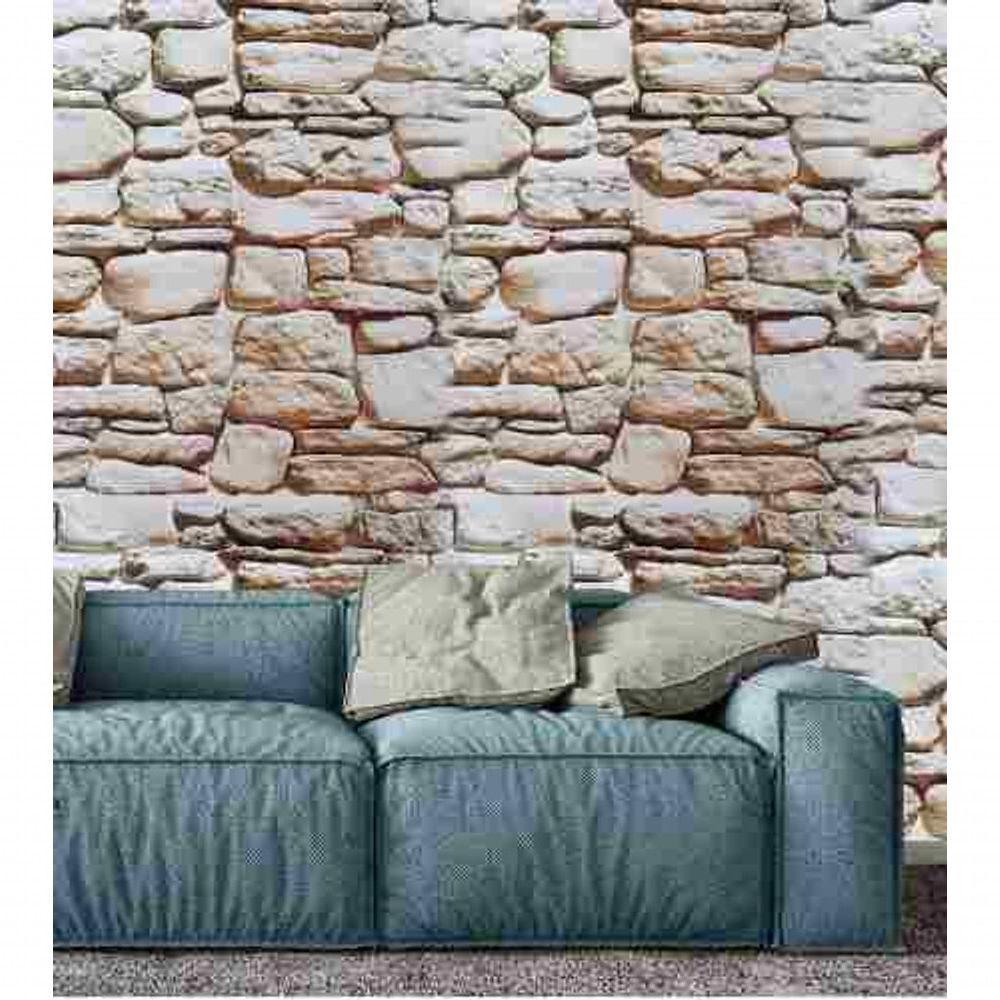 Papel Parede Kit Com 10 Unid Adesivo Vinil Canjiquinha Pedra - 6