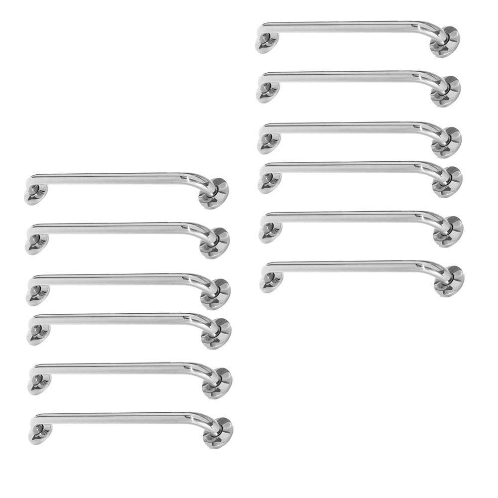 Alça De Apoio Inox 40cm Barra Idoso Kit 12 Unidades Deficiente Cadeirante Banheiro Segurança Resistente Acessibilidade - 1