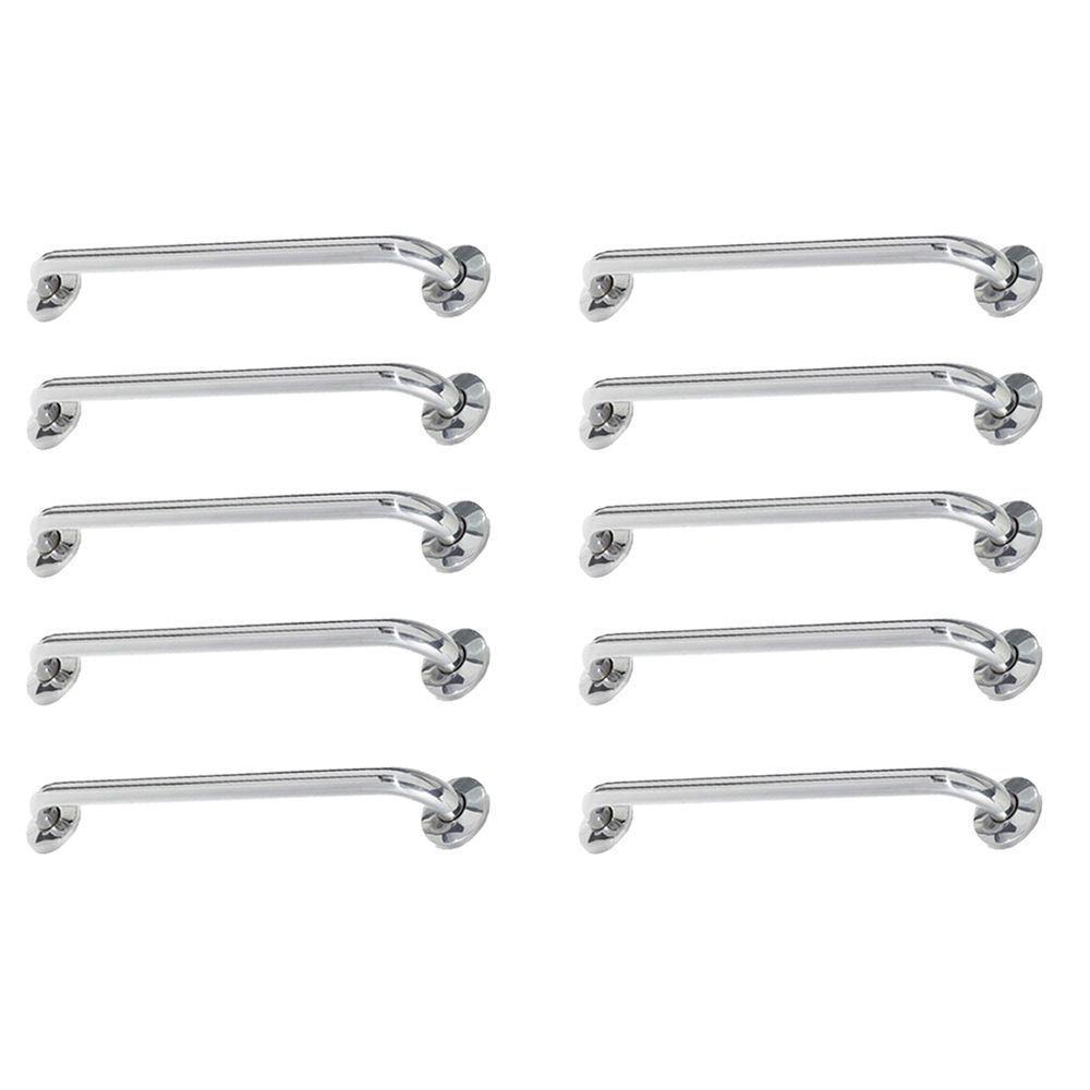 Alça De Apoio Barra Inox 40cm Idoso Kit 10 Unidades Deficiente Cadeirante Banheiro Acessibilidade Segurança Resistente - 1