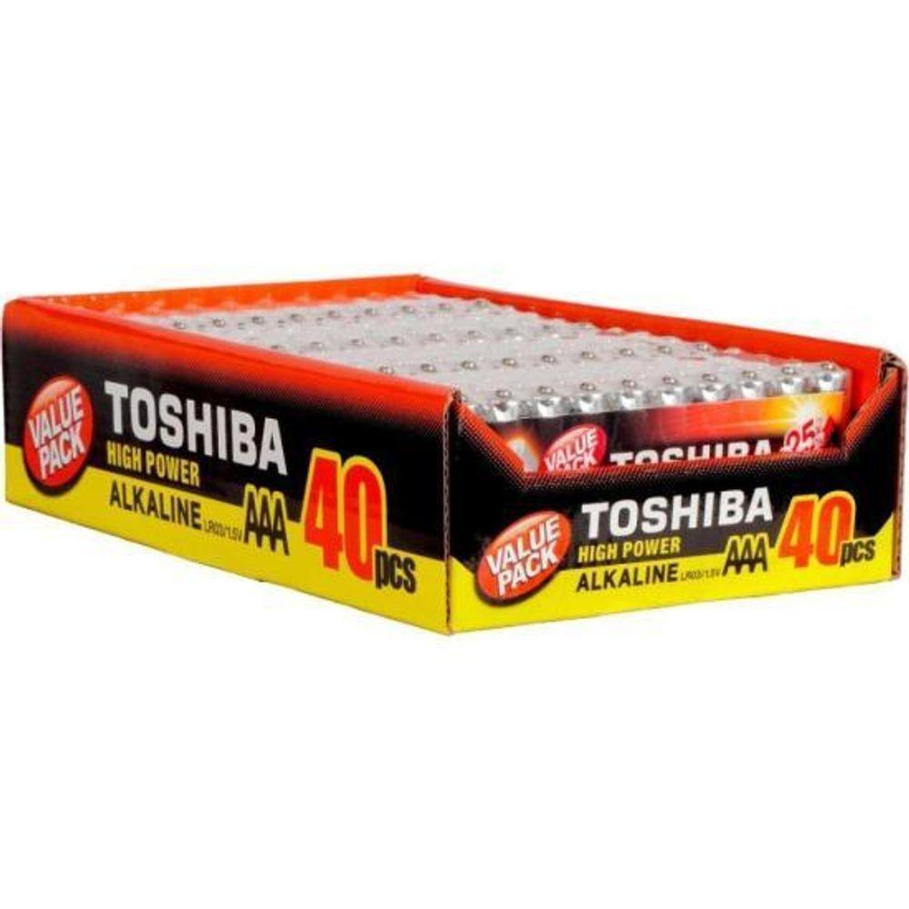 Pilha Alcalina Aaa 1,5v Lr03gcp (c-40 Pilhas) Toshiba [f002] - 4